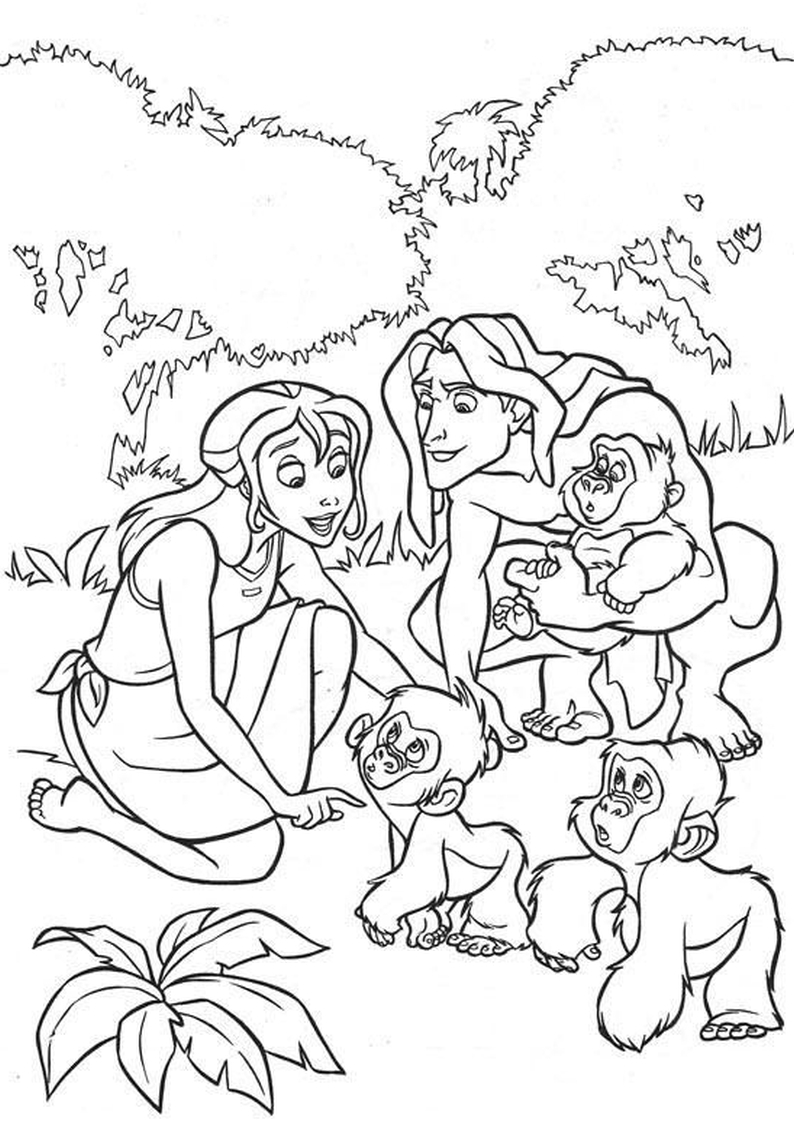 dla dzieci kolorowanka Tarzan Disney, obrazek do wydruku i pokolorowania numer 7